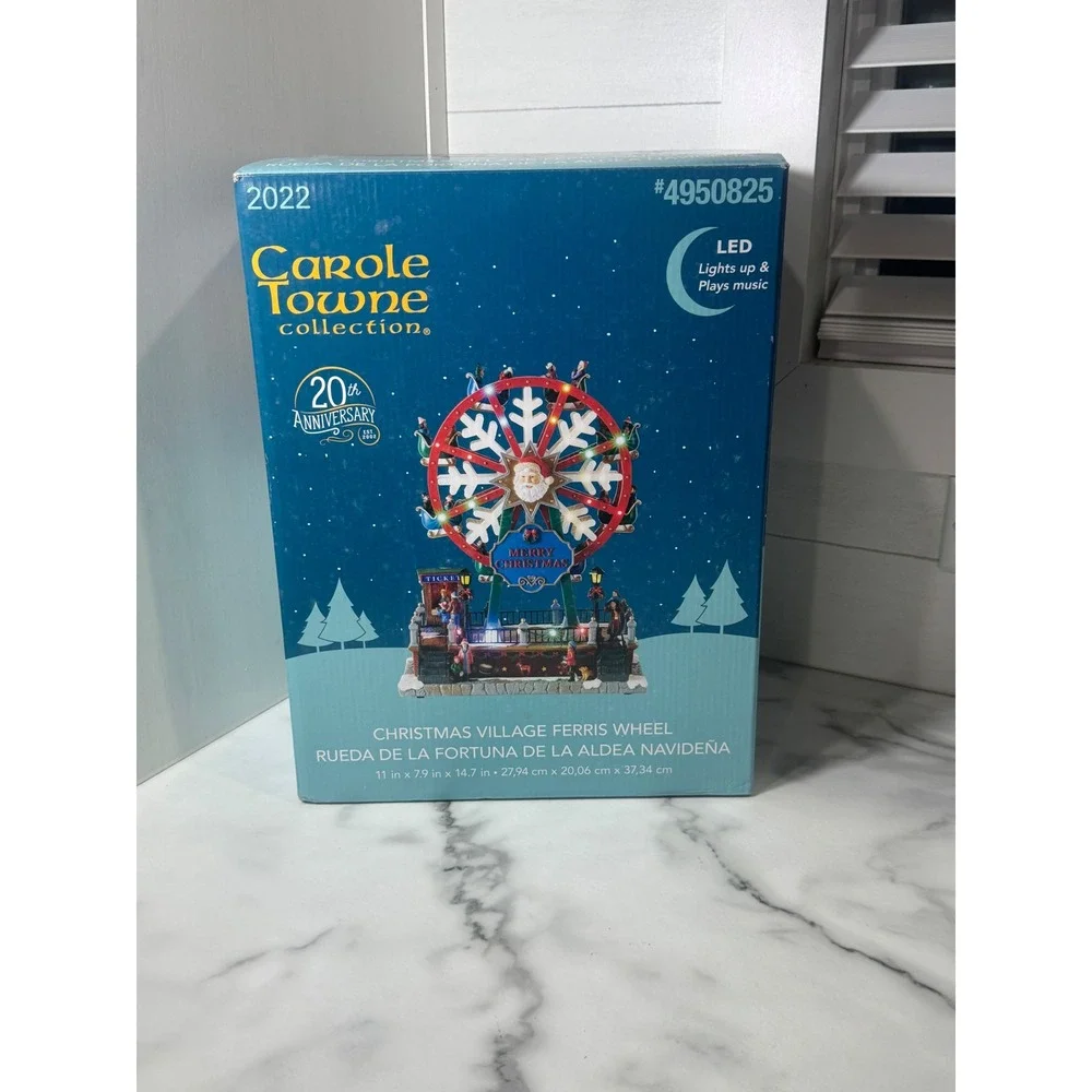 Lemax Carole Towne Christmas Village Ferris Wheel 2022 Animated Musical 8 songs‎
